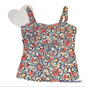CAbi peplum top with straps